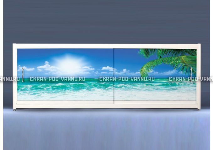 Экран на роликах EUROPLEX Пляж – купить по цене 12400 руб. в интернет-магазине в городе Тверь картинка 1
