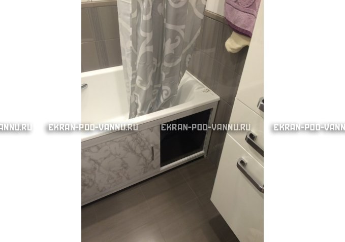 Раздвижной экран EUROPLEX Комфорт серый мрамор – купить по цене 6250 руб. в интернет-магазине в городе Тверь картинка 4