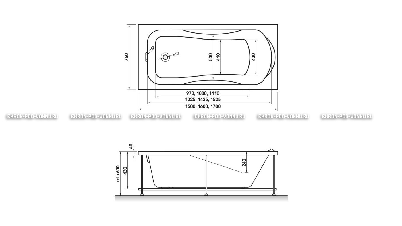 Акриловая ванна Relisan Elvira 160x75 – купить по цене 15940 руб. в интернет-магазине в городе Тверь картинка 10