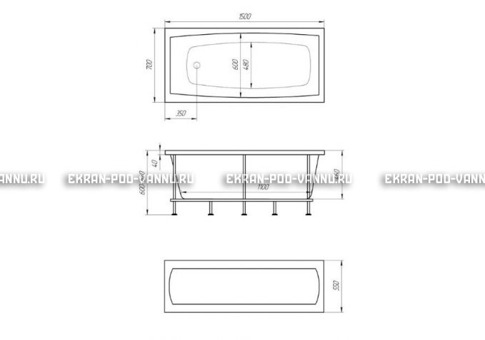 Акриловая ванна 1MarKa Melora 150x70 – купить по цене 12300 руб. в интернет-магазине в городе Тверь картинка 4