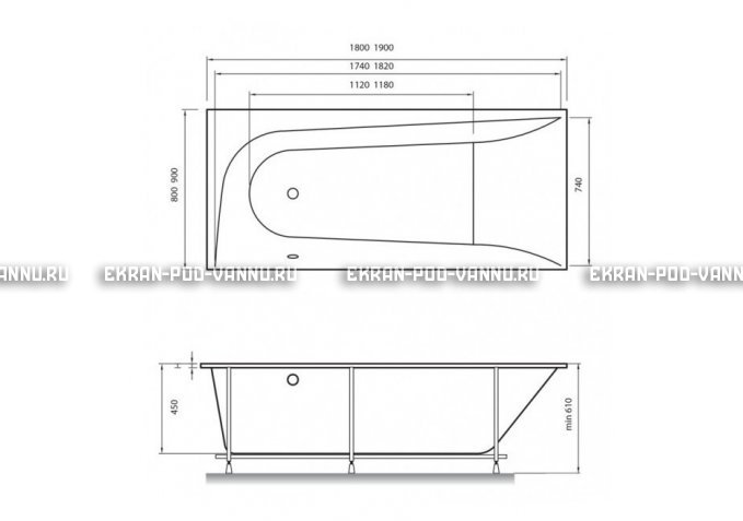 Акриловая ванна Vayer Boomerang 180x80 – купить по цене 43210 руб. в интернет-магазине в городе Тверь картинка 4