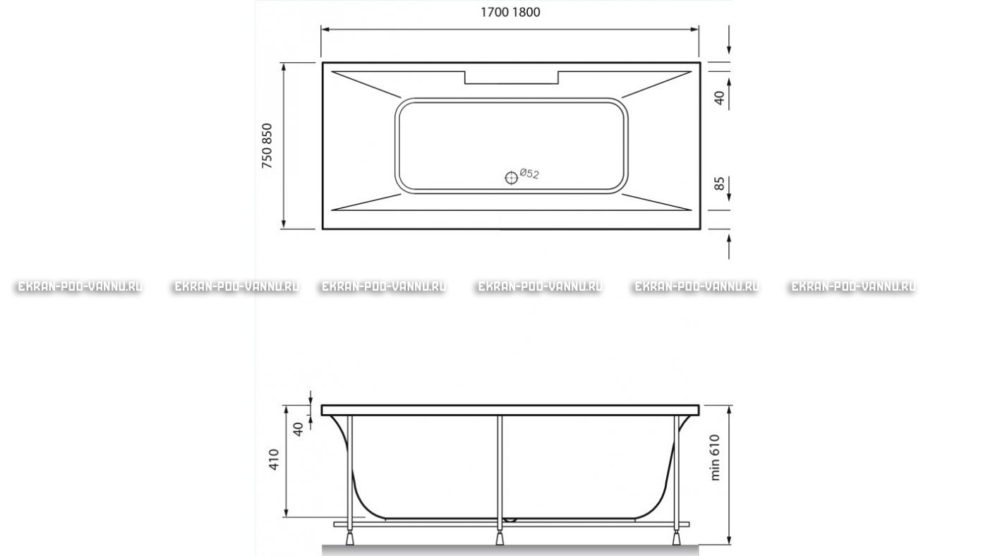 Акриловая ванна Vayer Casoli 180x80 – купить по цене 23580 руб. в интернет-магазине в городе Тверь картинка 16